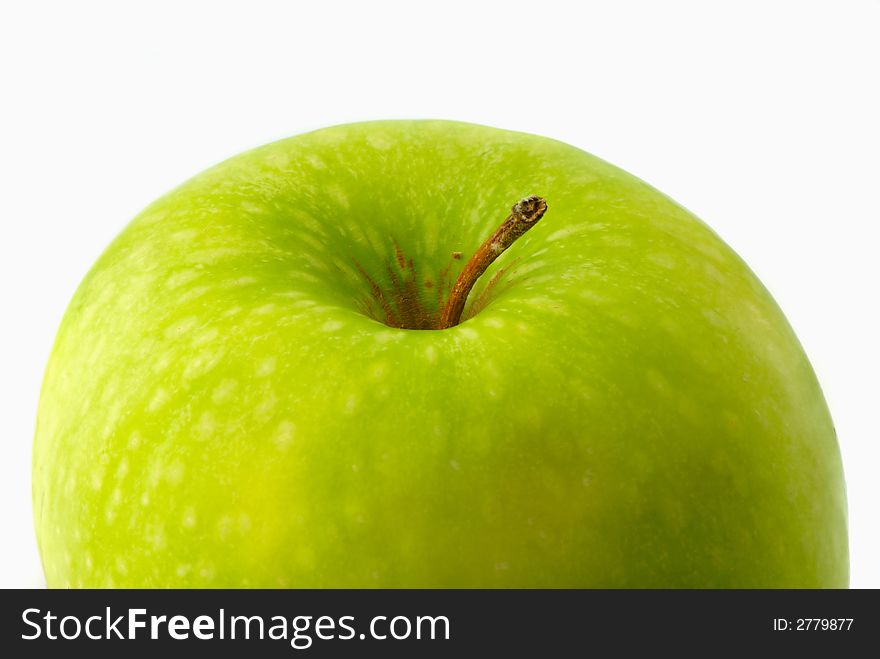 Big green apple separately on  white background