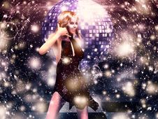 Girl In Red Dress On Disco Stock Images Girl In Red Dress On Disco Stock Images
