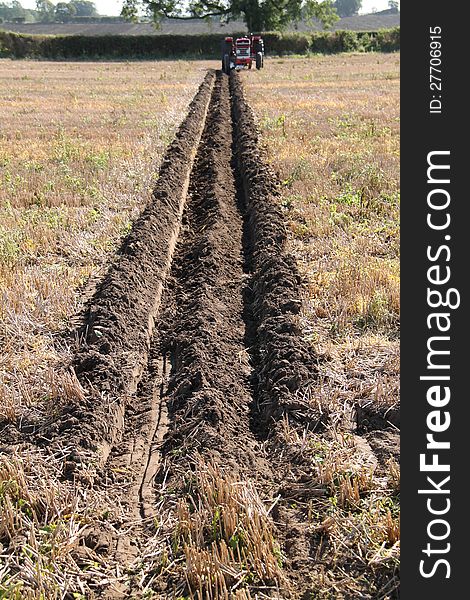 Ploughed Furrow in a Field.
