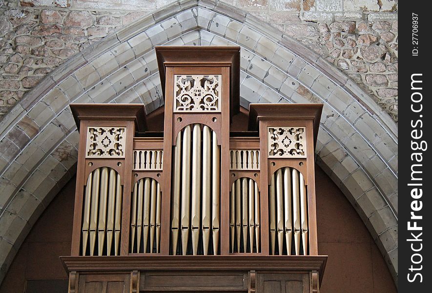 The Pipes of a Traditional Church Music Organ.