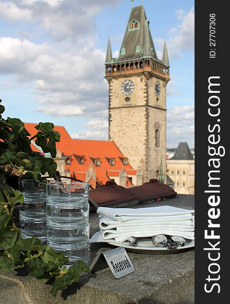 Town Hall Tower at the Old Town Square, Prague, Czech republic