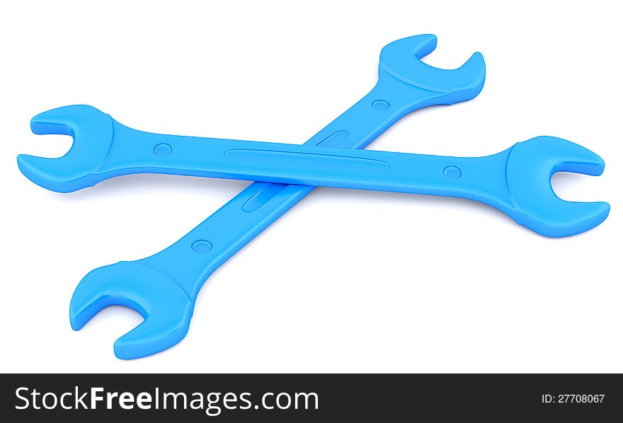 Two wrenches  on white background