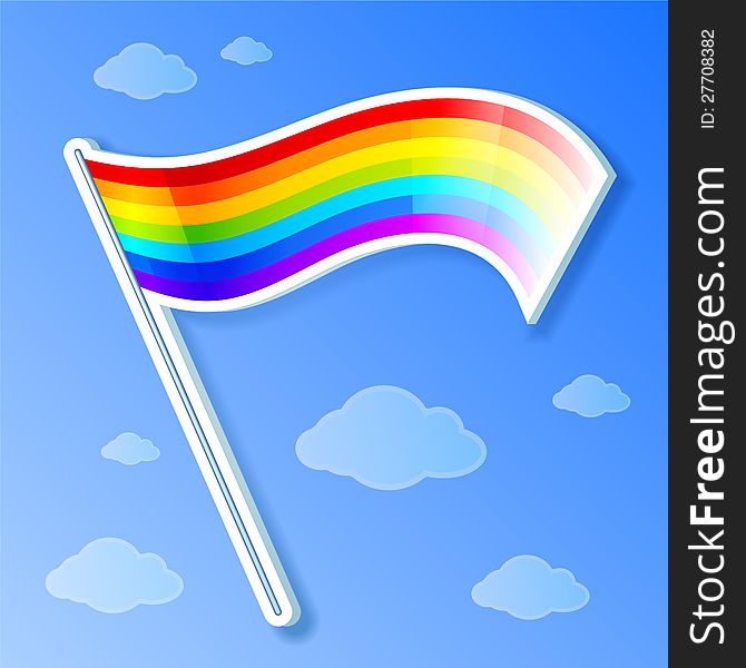 Vector and shaded rainbow flag. Vector and shaded rainbow flag