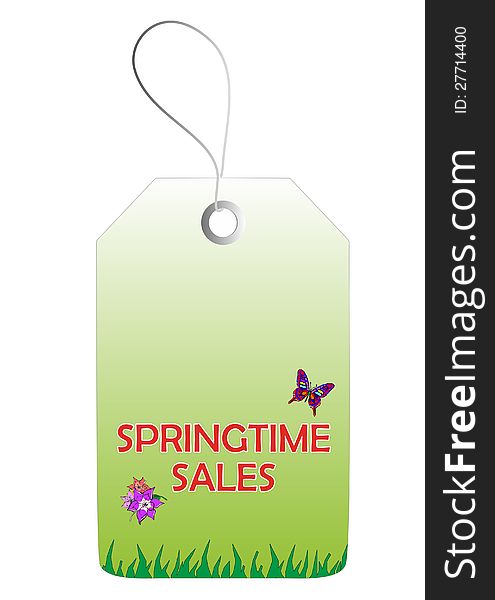 Springtime sales tag isolated on a white background - vector