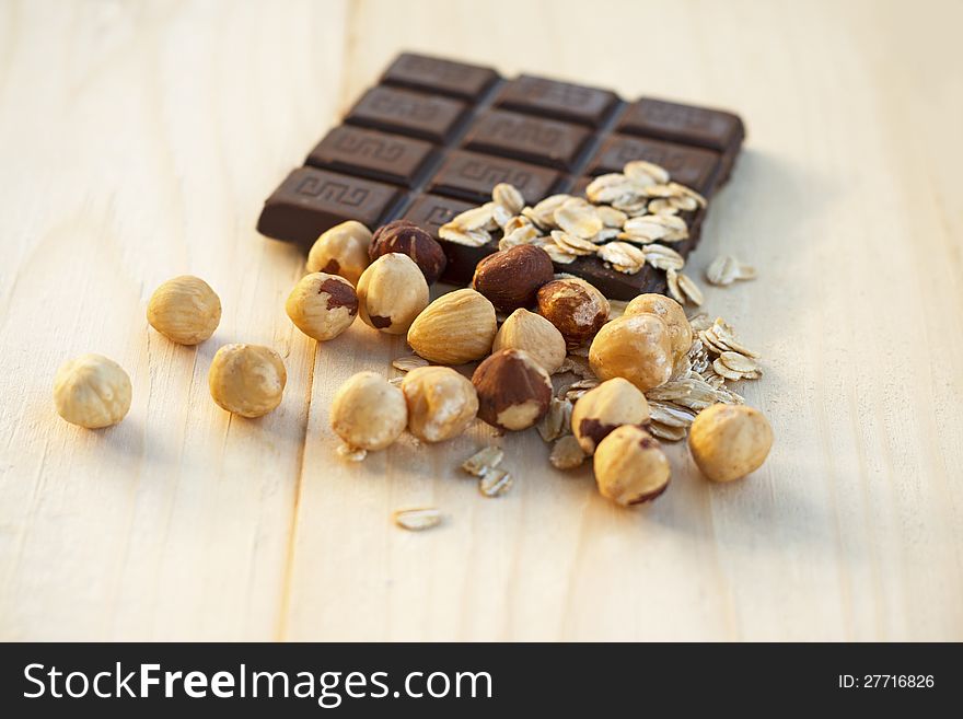 Chocolate and hazelnuts-sweet food
