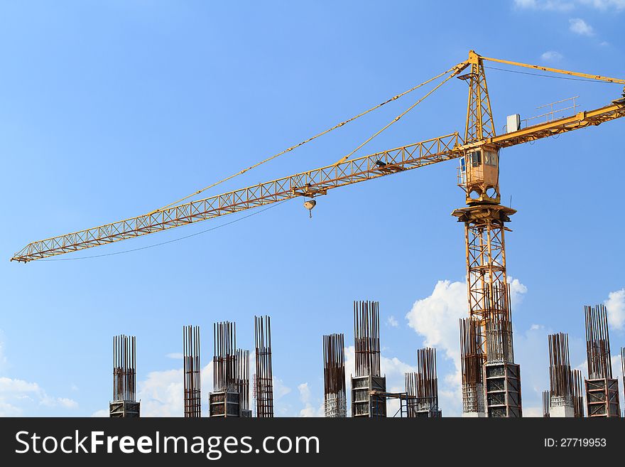 Crane in construction Site, Thailand. Crane in construction Site, Thailand.