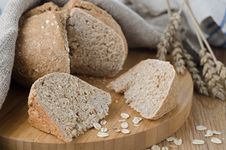 Bread With Oat Flakes Stock Image