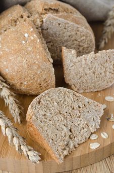 Bread With Oat Flakes Close Up Stock Photos Bread With Oat Flakes Close Up Stock Photos