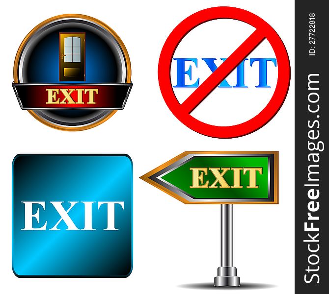 Exit logo set on a white background