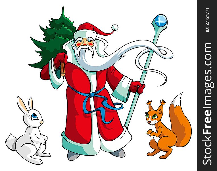 Santa Claus with animals