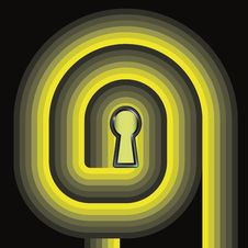 Yellow Swirl Way To Door Keyhole Concept Royalty Free Stock Photography Yellow Swirl Way To Door Keyhole Concept Royalty Free Stock Photography