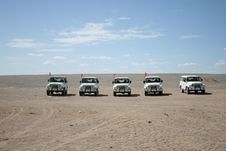Jeeps In The Gobi Desert, Dunhuang China Royalty Free Stock Image Jeeps In The Gobi Desert, Dunhuang China Royalty Free Stock Image