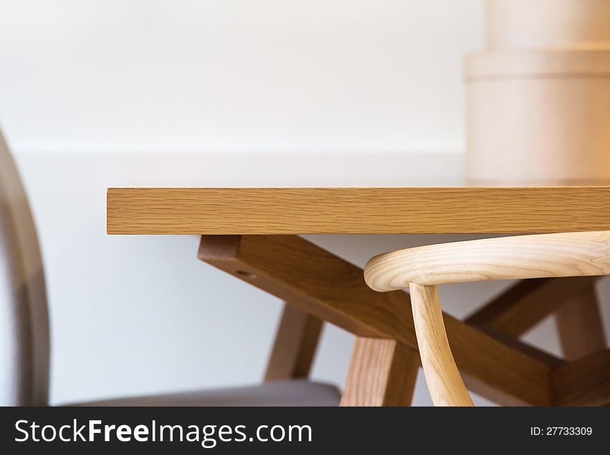 Close up of dining table, modern home interior,minimal style image,detail of decorations in interior