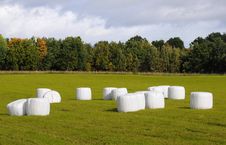 Field With Straw Bales Royalty Free Stock Photos Field With Straw Bales Royalty Free Stock Photos