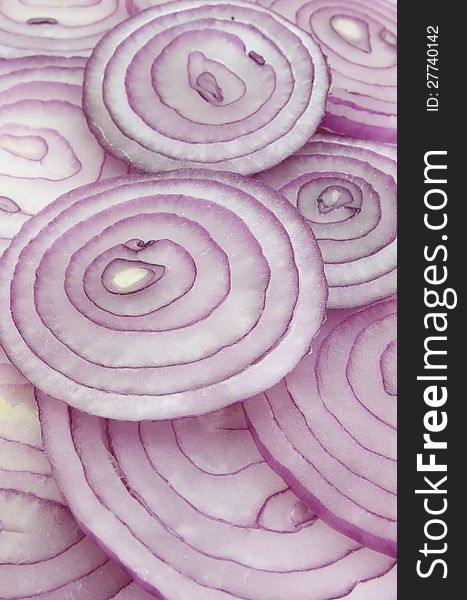 Red onion closeup full frame