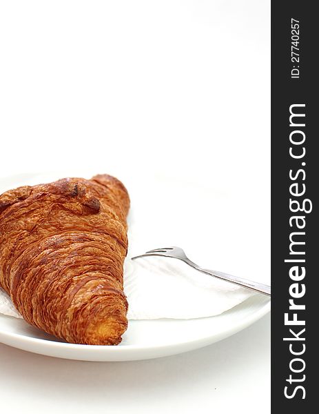 Croissants on white background