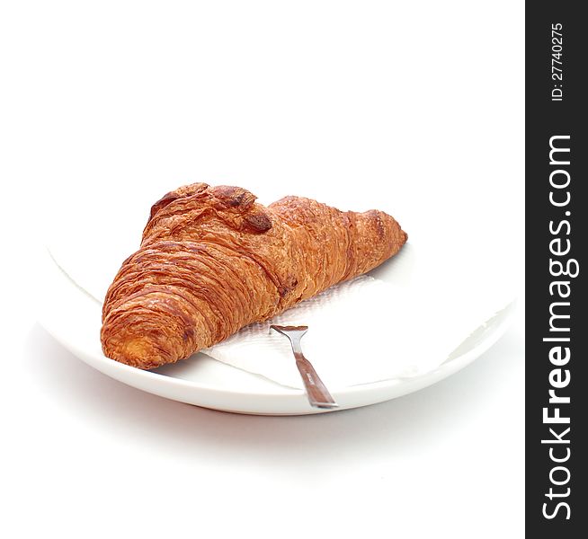 Croissants on white background