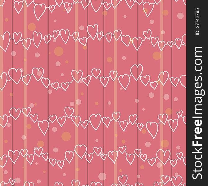 Vector seamless pink background with hearts. Vector seamless pink background with hearts