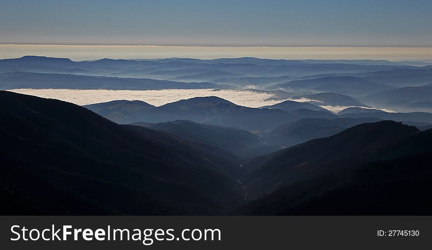 View from hill Chopok - Low Tatras mountains, Slovakia