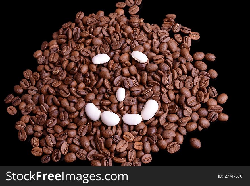 Haricot and coffe beans