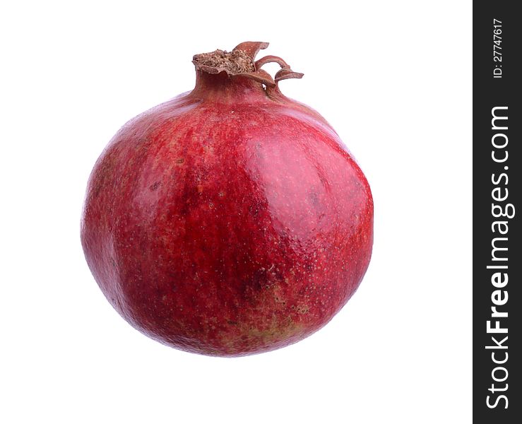 Pomegranate with isolated on white; fresh fruit. Pomegranate with isolated on white; fresh fruit