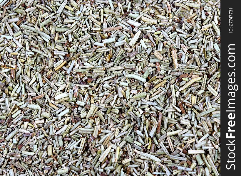 Macro shot of chopped dried rosemary leaves (rosmarinus officinalis) aromatic herb. Macro shot of chopped dried rosemary leaves (rosmarinus officinalis) aromatic herb