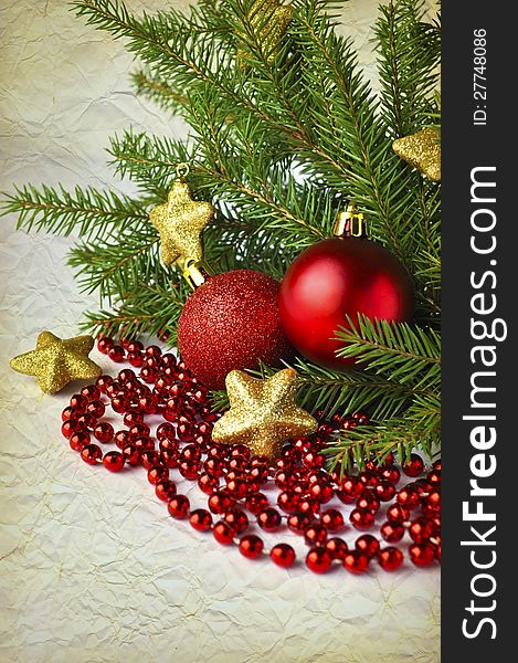 Christmas holiday decoration with grunge textire. Christmas holiday decoration with grunge textire