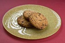 Chocolate Cookies On A Plate Stock Image
