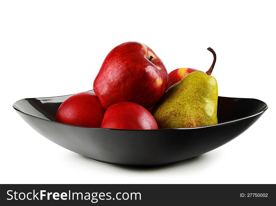 Red apple, green pear and ripe nectarines. Red apple, green pear and ripe nectarines.