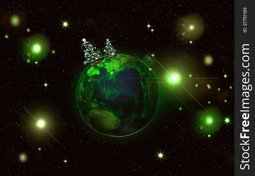 Illustration  of the earth as an Christmas ball. Elements of this image furnished by NASA. Illustration  of the earth as an Christmas ball. Elements of this image furnished by NASA.