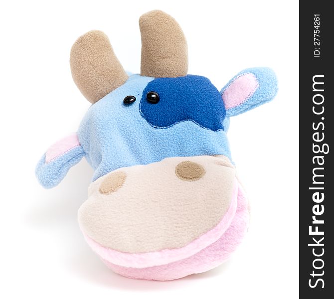 Hand soft toy cow