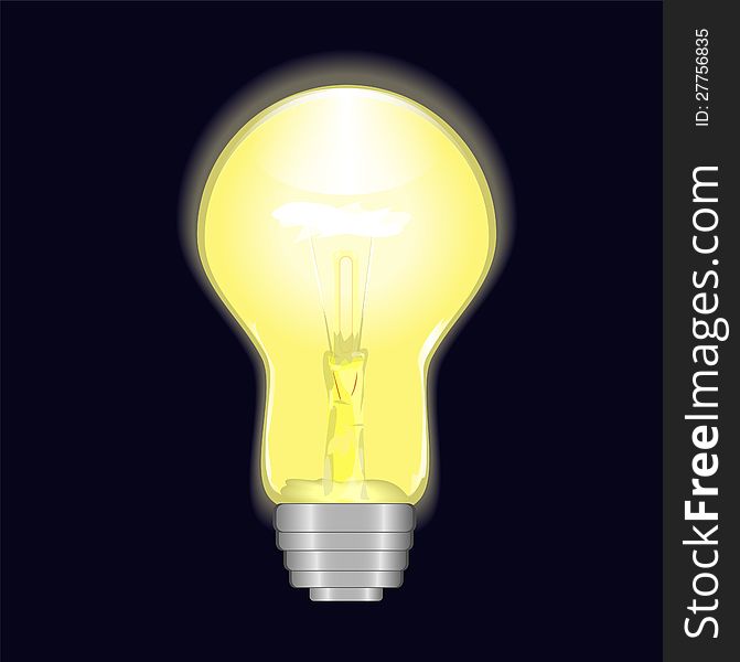luminous bulb-lamp on  a darkly violet background.vector,illustration.