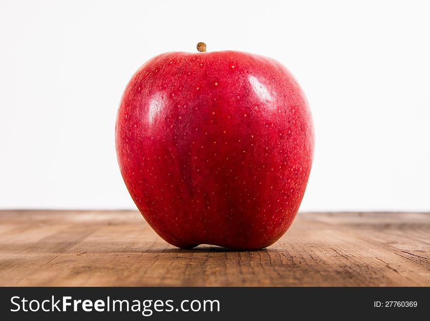 Red Gala Apple on wooden Table. Red Gala Apple on wooden Table