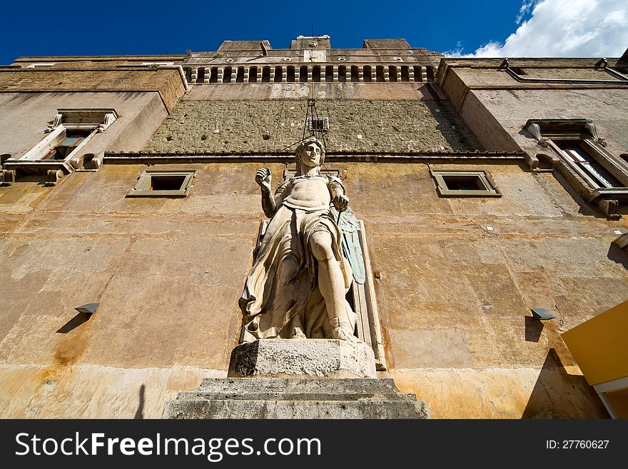 Archangel Michael statue by Raffaello da Montelupo, Castel Sant'Angelo, Rome. Archangel Michael statue by Raffaello da Montelupo, Castel Sant'Angelo, Rome