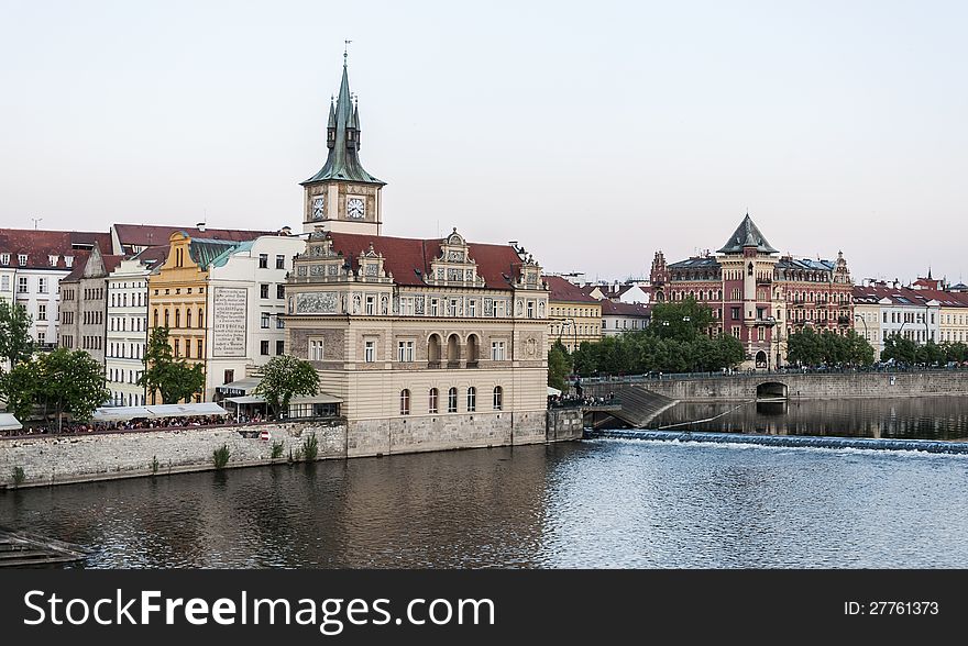 View of Vltava River in Prague, Czech Republic