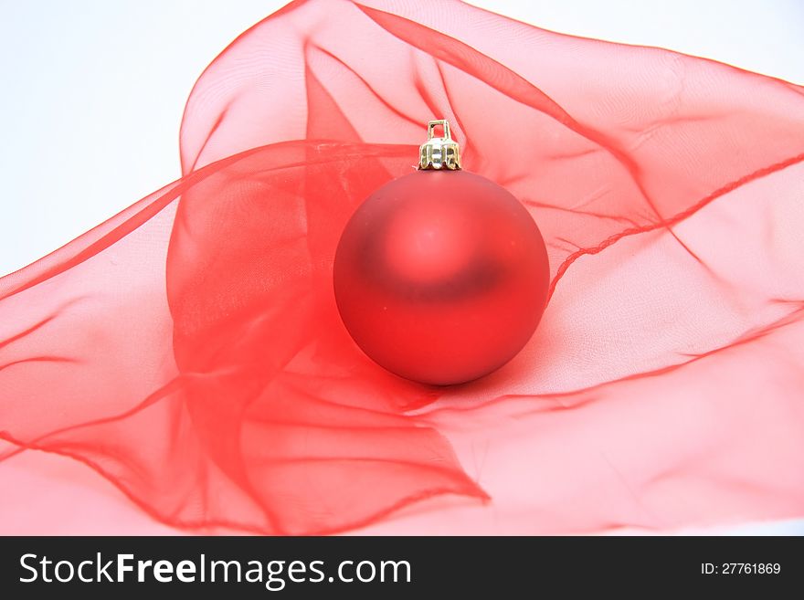 Tree decorations on red background. Tree decorations on red background