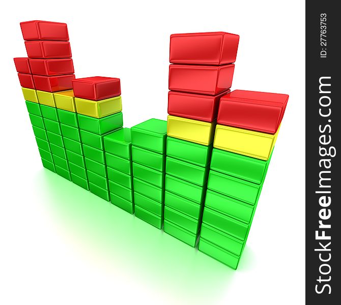 3d illustration of colorful equalizer pattern