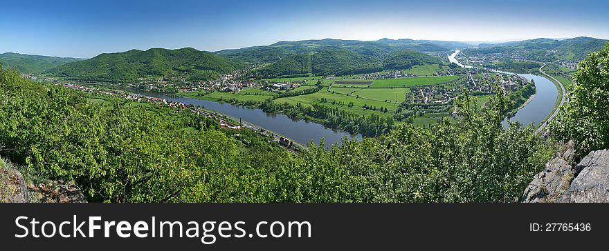 Beautiful valley with river labe in north bohemia, czech republic. Beautiful valley with river labe in north bohemia, czech republic
