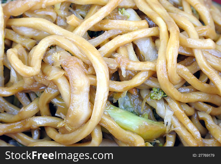 Lo mein chinese food background close up