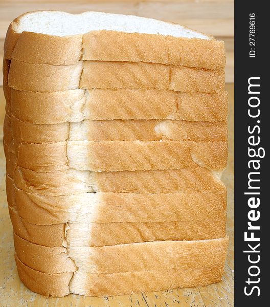 Stacked white toast bread loaf