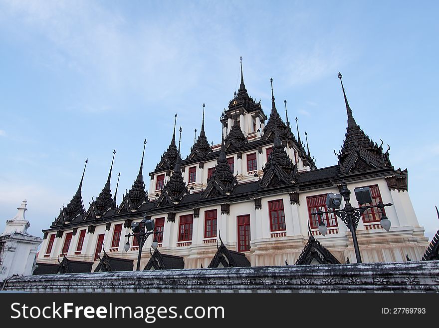 Roof of Lohaprasat in Wat Ratchanatdaram Worawihan, Bangkok, Thailand