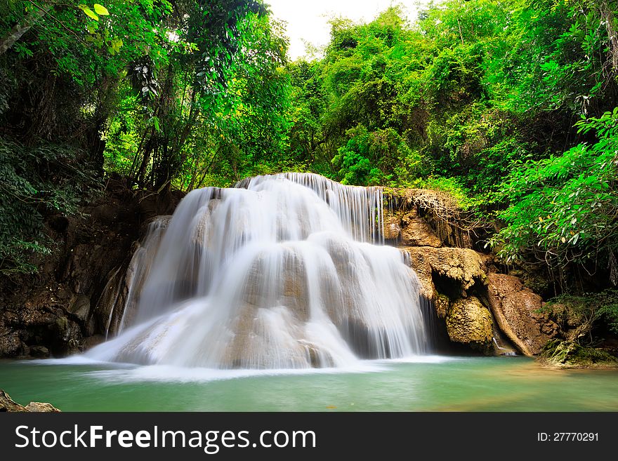 Thailand waterfall in Kanjanaburi (Huay Mae Kamin)