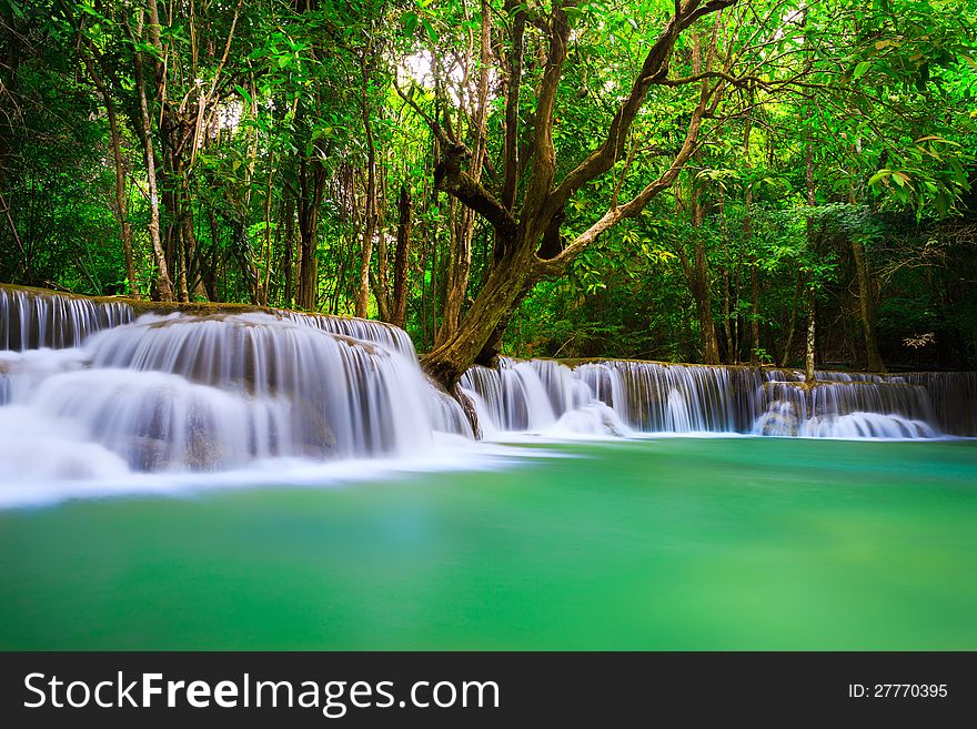 Thailand waterfall in Kanjanaburi (Huay Mae Kamin)