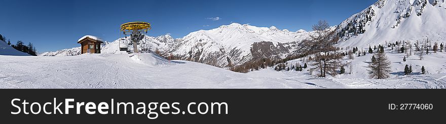 Winter landscape, the mountains of Cogne in Aosta Valley. Winter landscape, the mountains of Cogne in Aosta Valley