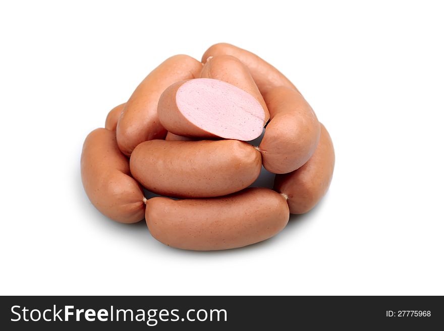 Sausages isolated on white background