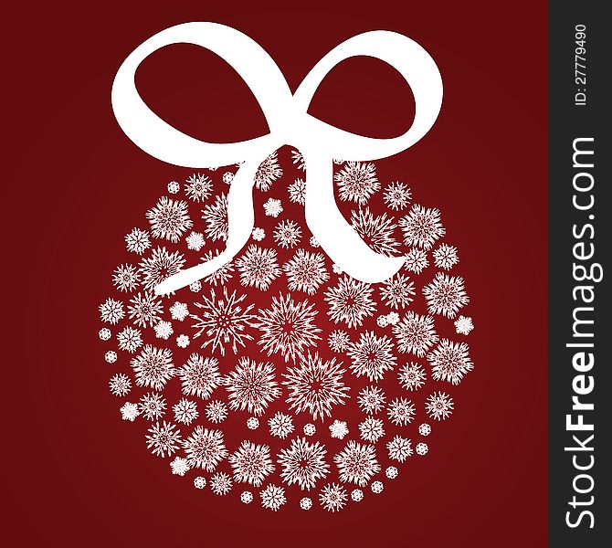 Illustration of red Christmas background with ball of snowflake. Illustration of red Christmas background with ball of snowflake.