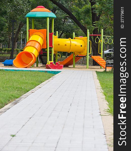 Children playground in public park