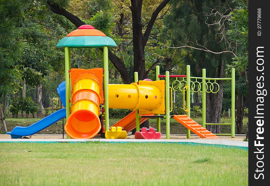 Children playground in public park
