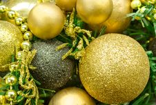 Golden Christmas Balls Royalty Free Stock Image Golden Christmas Balls Royalty Free Stock Image