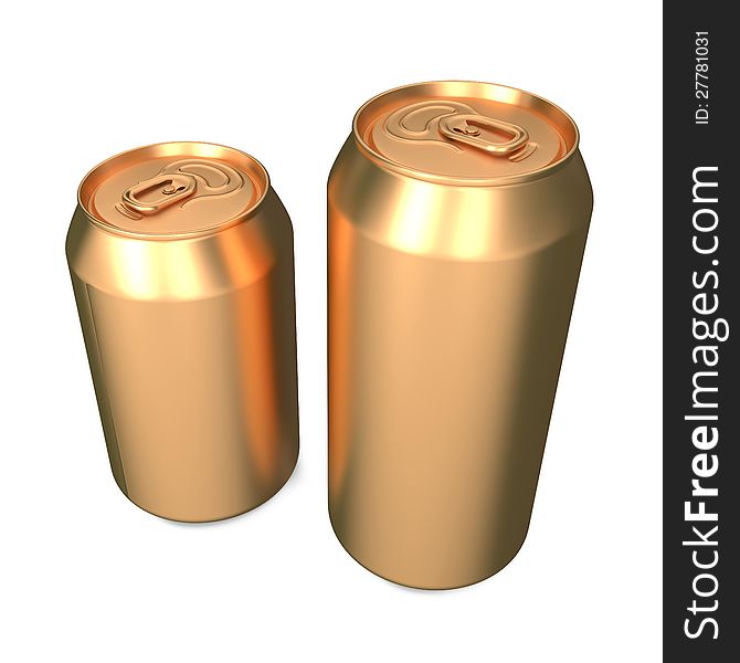 Aluminum Cans Isolated on White Background. Aluminum Cans Isolated on White Background.